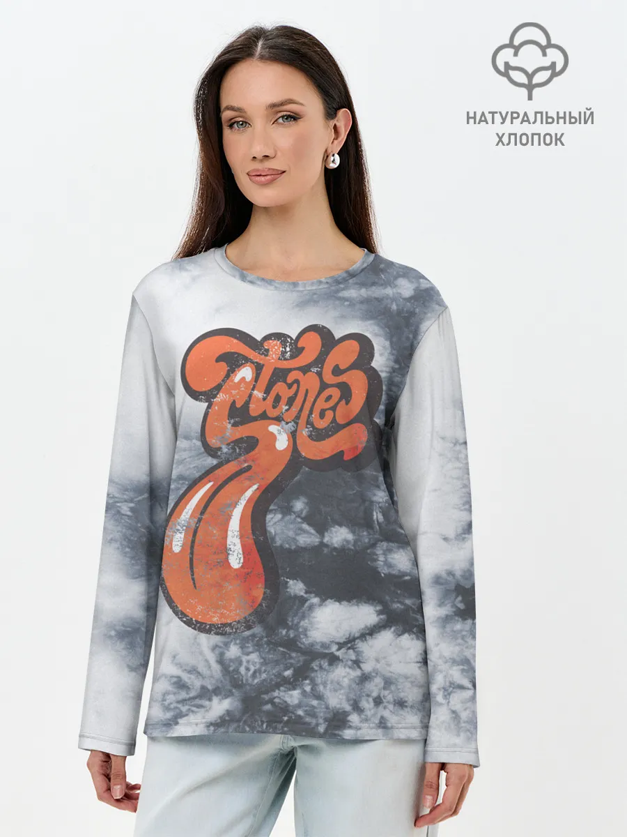 Лонгслив женский. Хлопок / rolling stones
