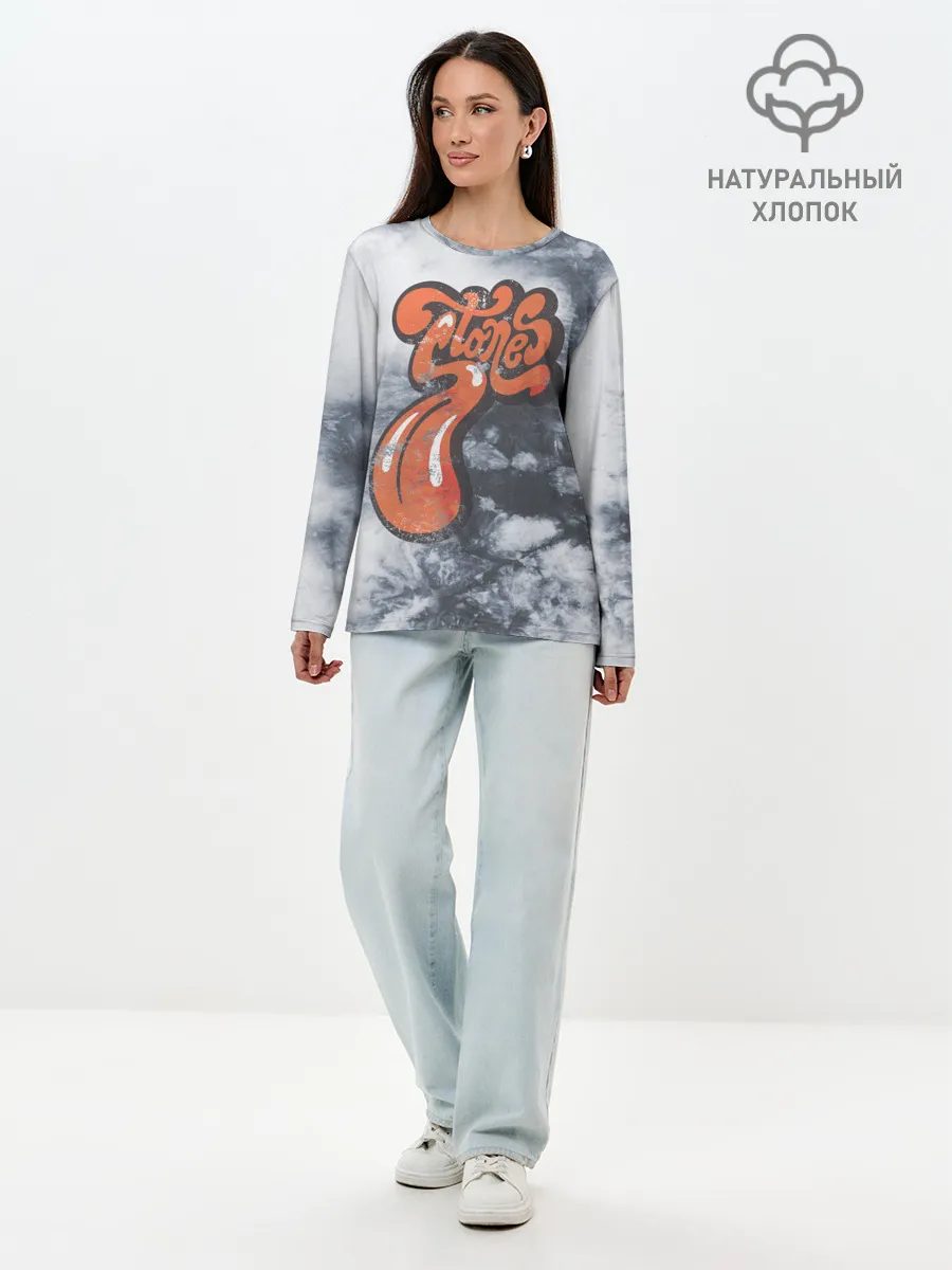 Лонгслив женский. Хлопок / rolling stones