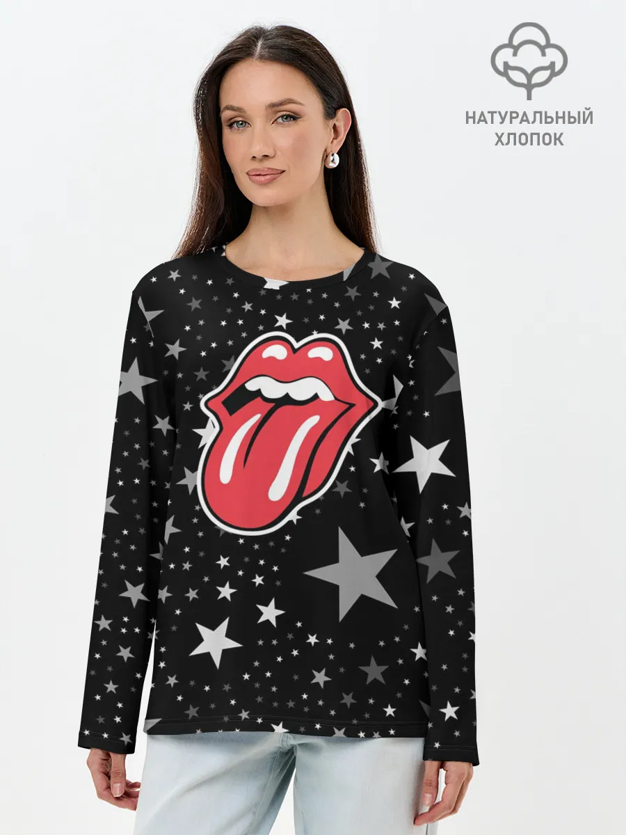 Лонгслив женский. Хлопок / rolling stones star