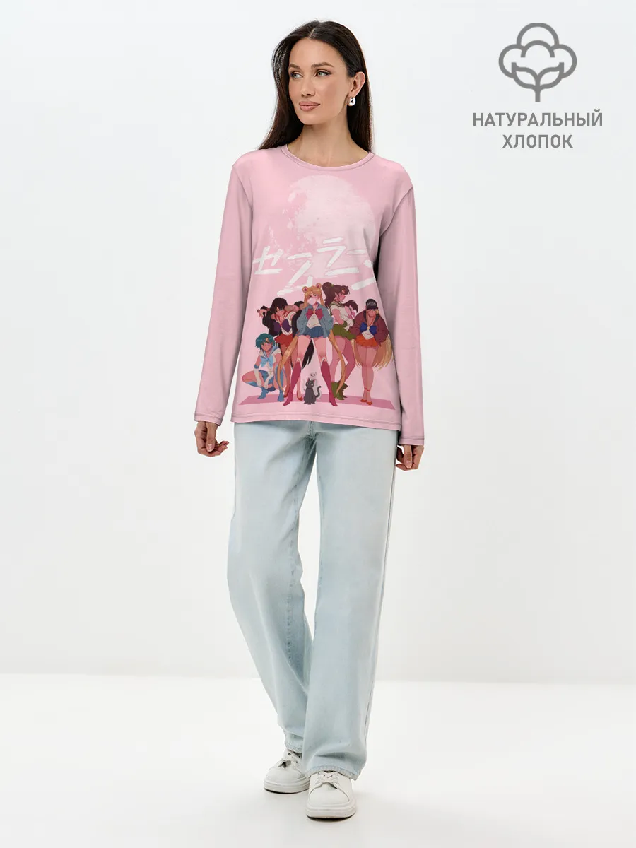 Лонгслив женский. Хлопок / PINK SAILOR MOON