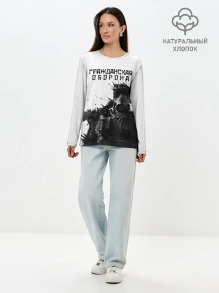 Лонгслив женский. Хлопок / Гражданская оборона