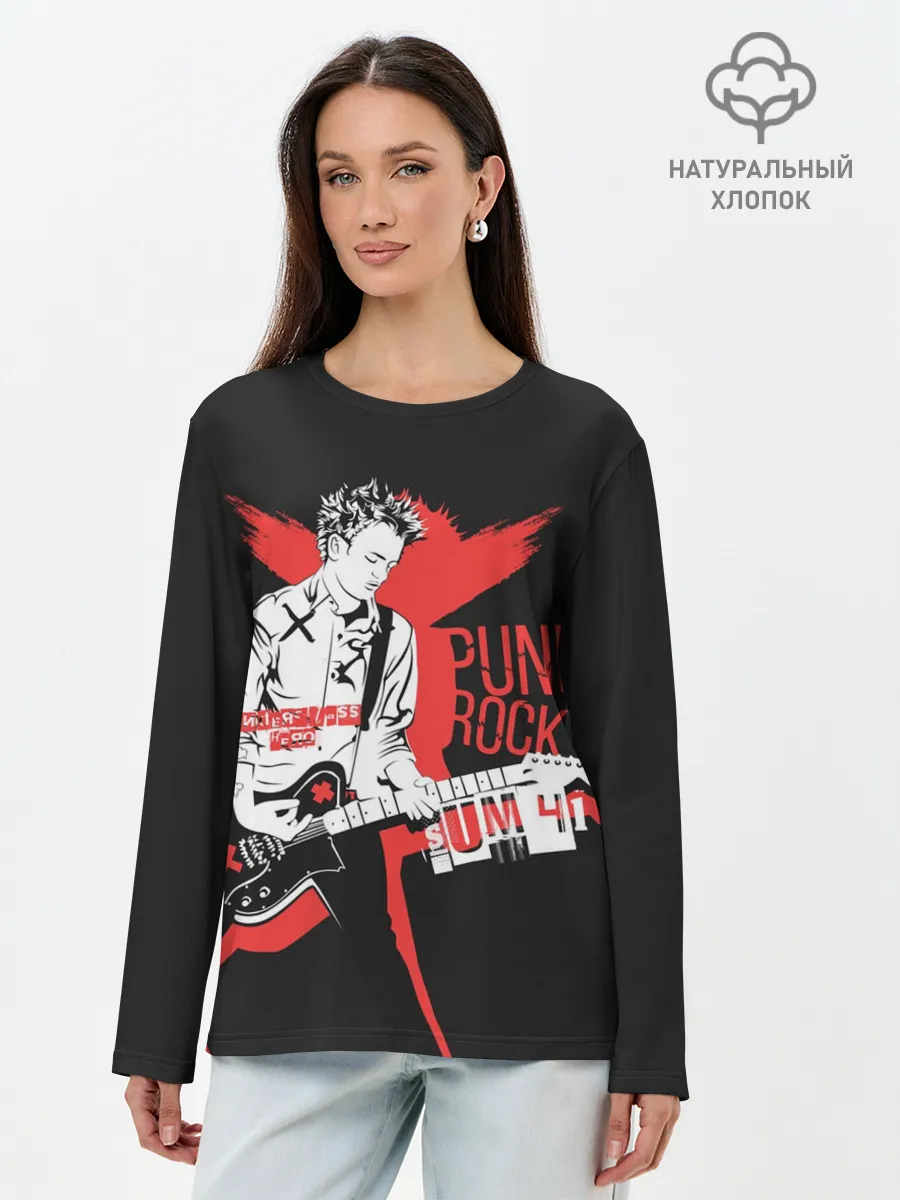 Лонгслив женский. Хлопок / Punk-rock