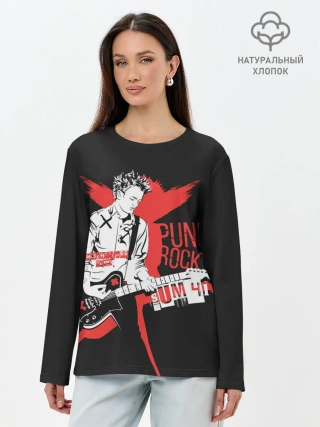 Лонгслив женский. Хлопок / Punk-rock