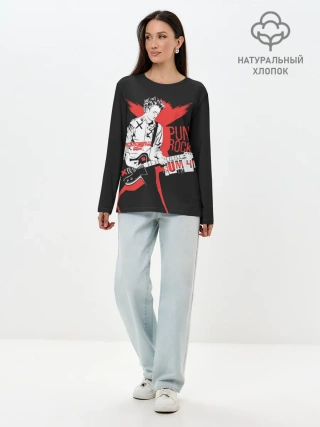 Лонгслив женский. Хлопок / Punk-rock