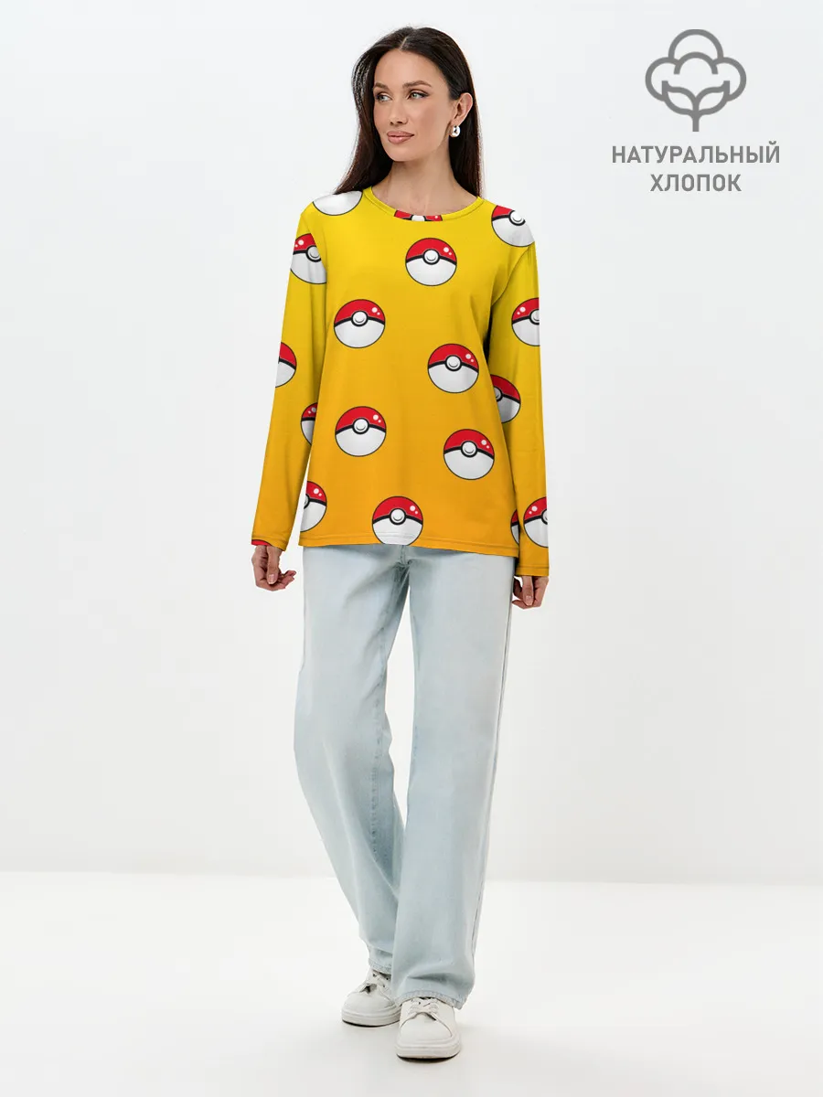 Лонгслив женский. Хлопок / Покеболы