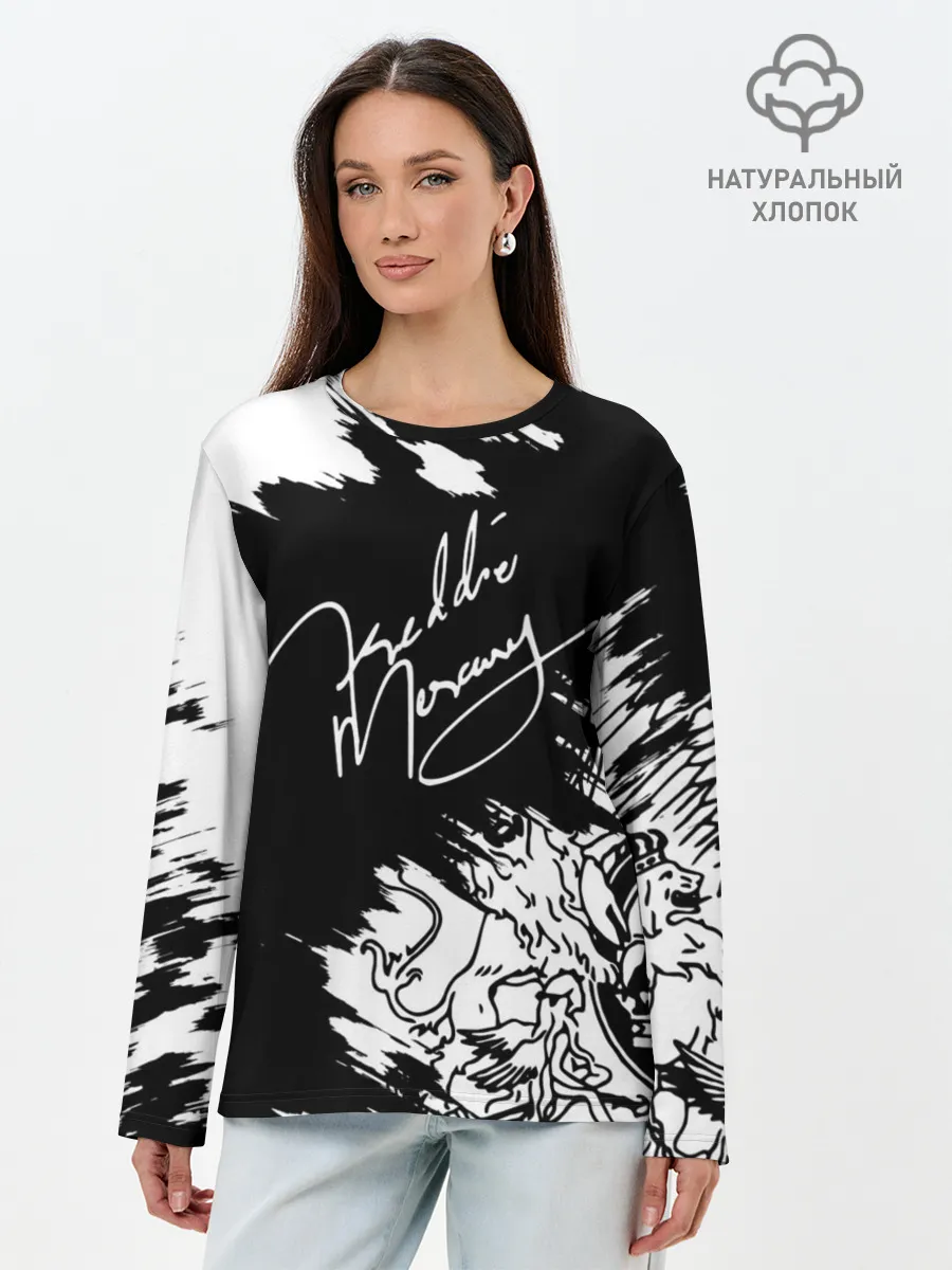 Лонгслив женский. Хлопок / Автограф Фредди Меркьюри