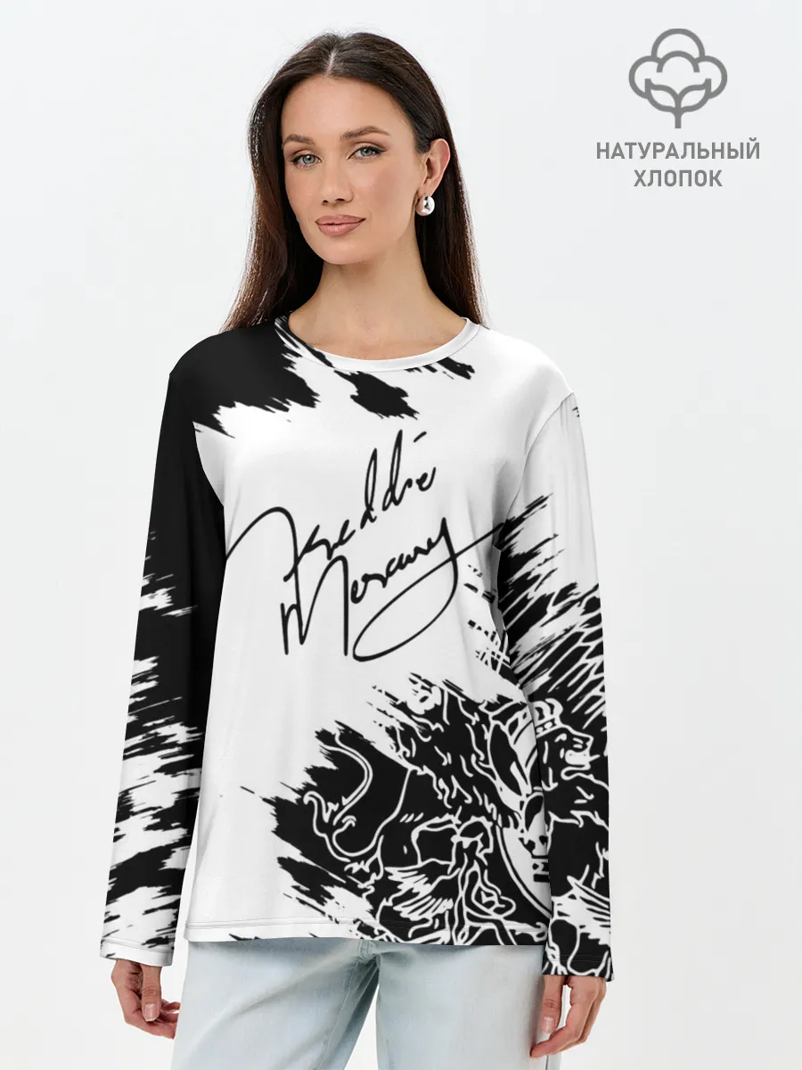 Лонгслив женский. Хлопок / Автограф Фредди Меркьюри