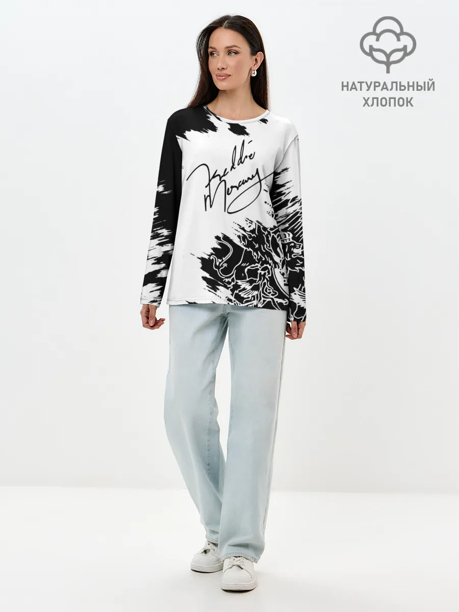 Лонгслив женский. Хлопок / Автограф Фредди Меркьюри