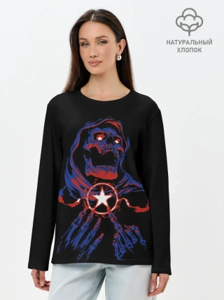 Лонгслив женский. Хлопок / Skull Sum41