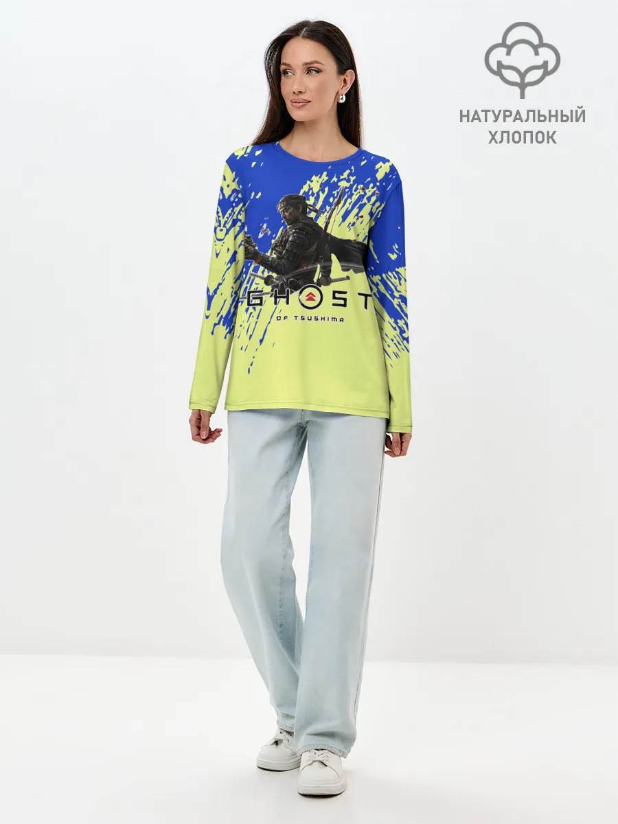 Лонгслив женский. Хлопок / Ghost of Tsushima