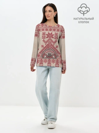 Лонгслив женский. Хлопок / Макошь Богиня Судьбы