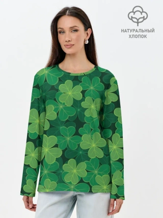 Лонгслив женский. Хлопок / Ирландский клевер