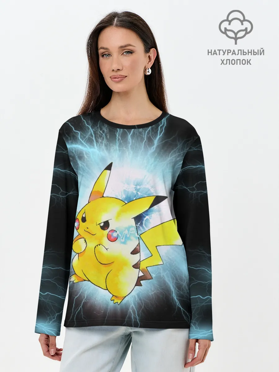 Лонгслив женский. Хлопок / PikaPika