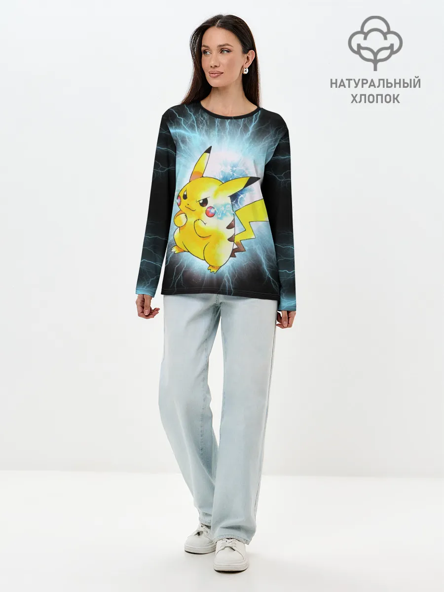 Лонгслив женский. Хлопок / PikaPika