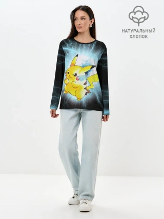 Лонгслив женский. Хлопок / PikaPika