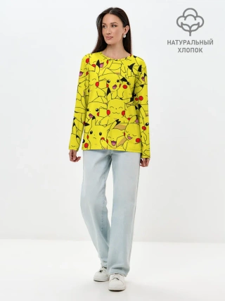 Лонгслив женский. Хлопок / ПИКАЧУ