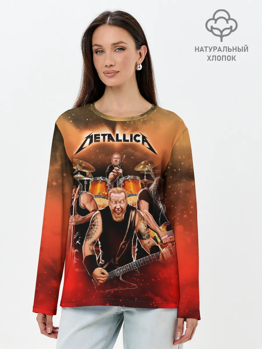 Лонгслив женский. Хлопок / Metallica
