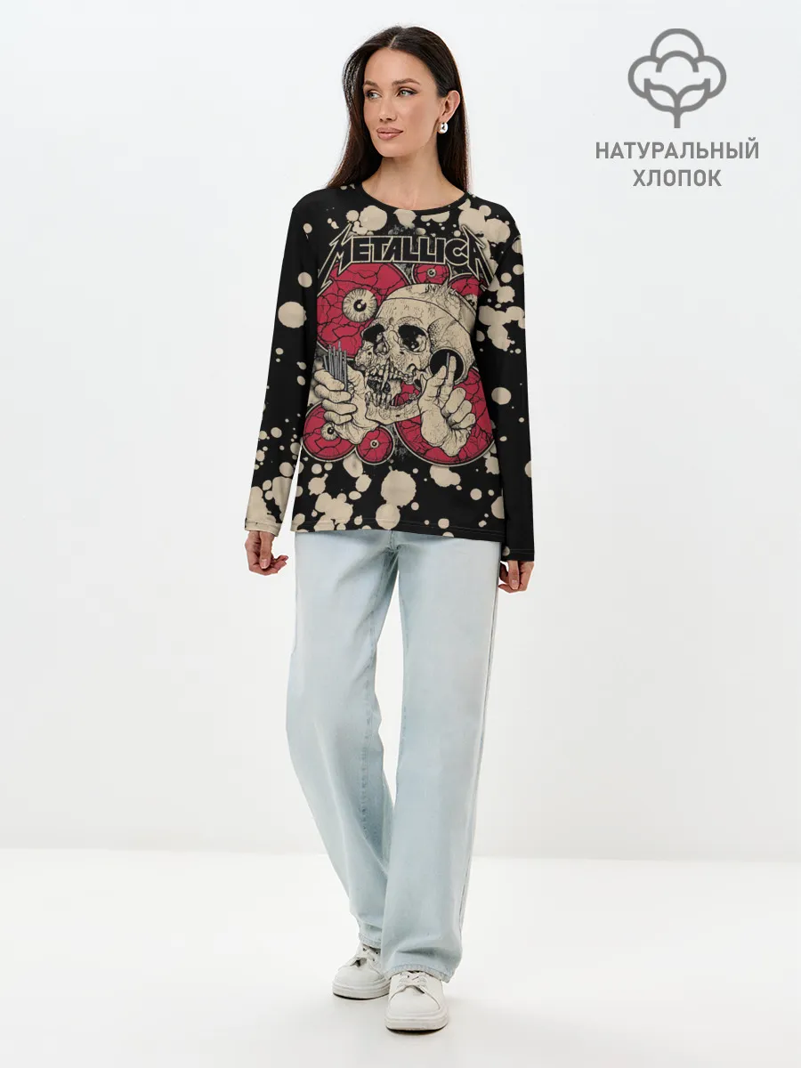Лонгслив женский. Хлопок / Metallica