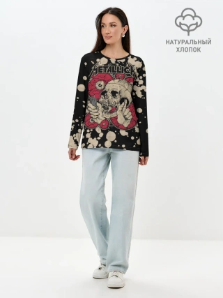 Лонгслив женский. Хлопок / Metallica