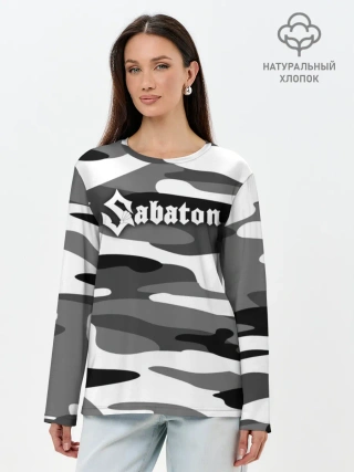 Лонгслив женский. Хлопок / Камуфляж Sabaton