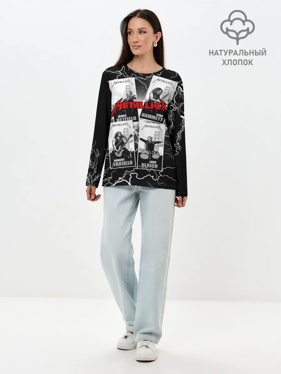 Лонгслив женский. Хлопок / Metallica