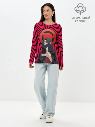 Лонгслив женский. Хлопок / Учихе Саске