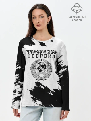 Лонгслив женский. Хлопок / Гражданская оборона