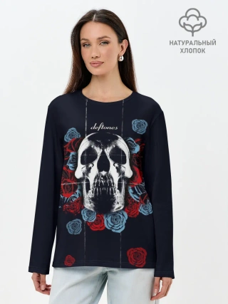 Лонгслив женский. Хлопок / Deftones Rose