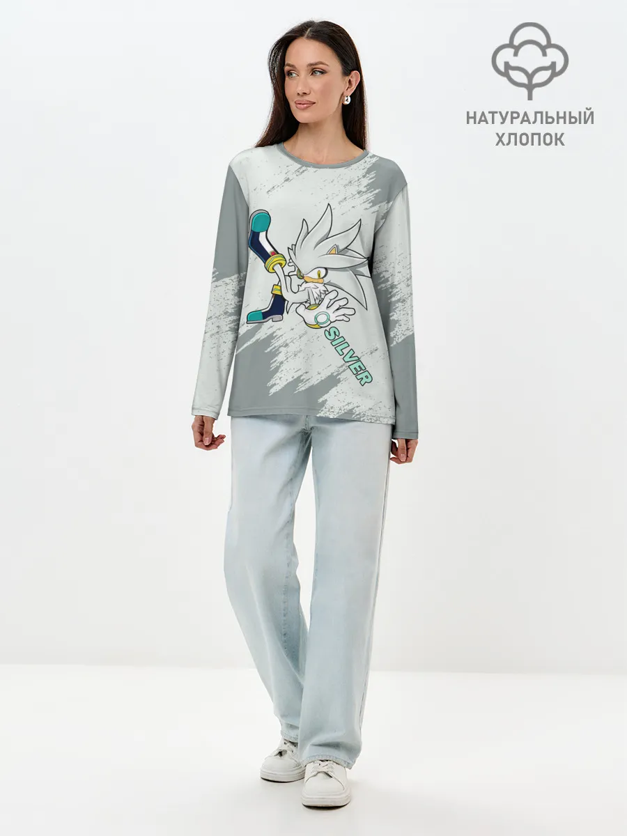 Лонгслив женский. Хлопок / SONIC SILVER