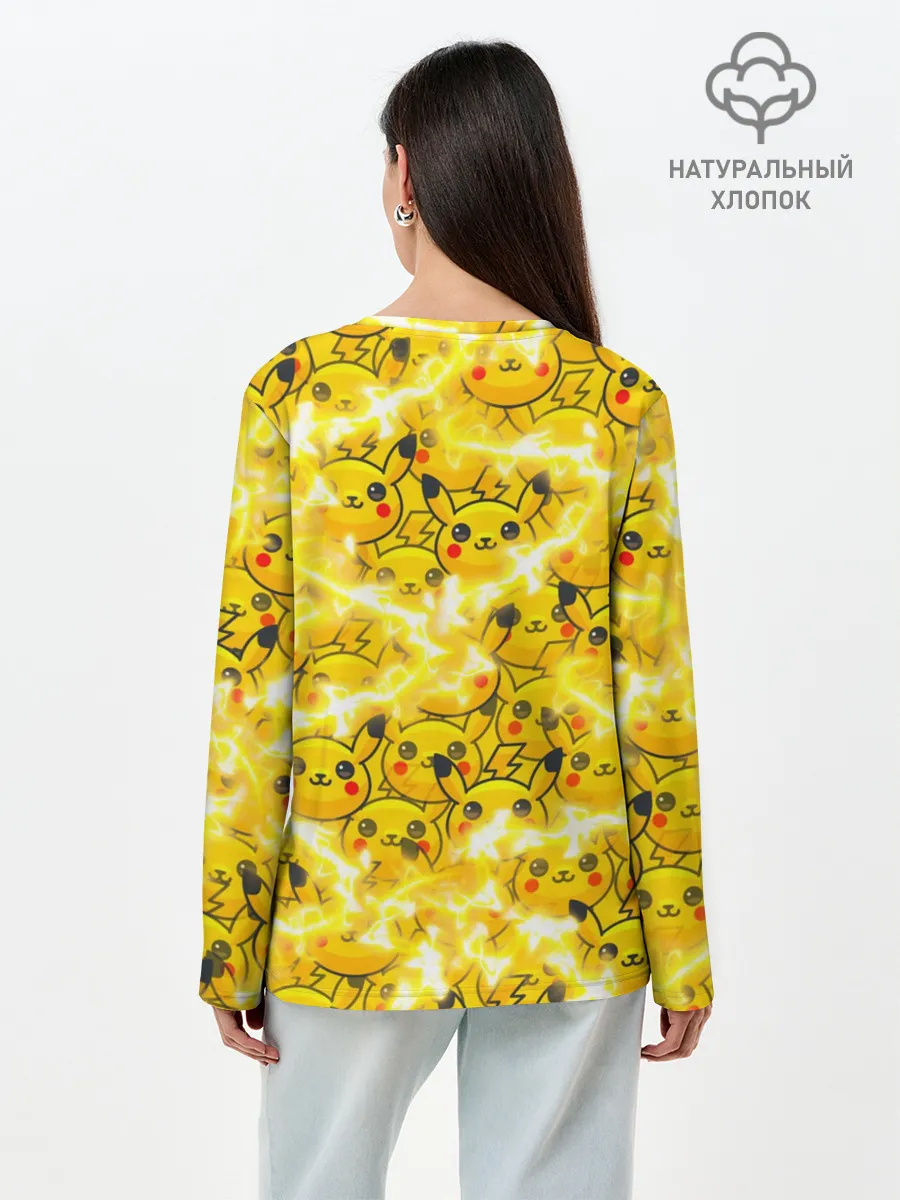 Лонгслив женский. Хлопок / PIKACHU