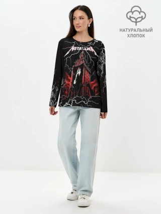 Лонгслив женский. Хлопок / Metallica