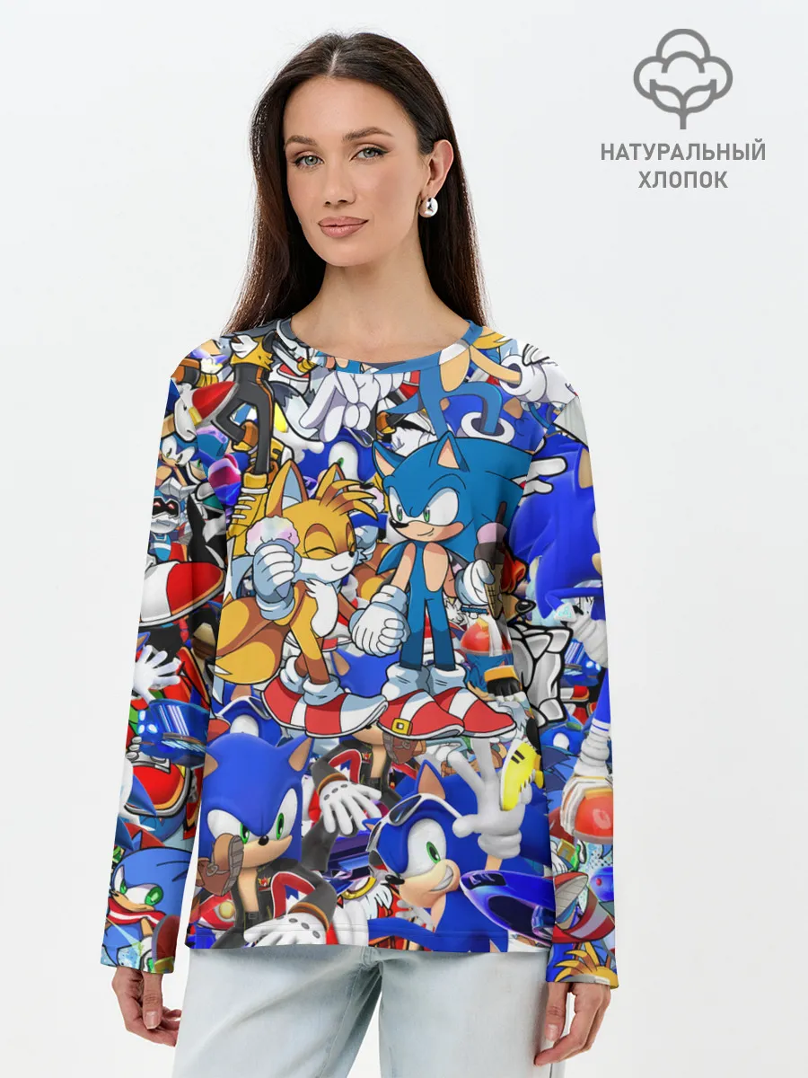 Лонгслив женский. Хлопок / SONIC PATTERN | СОНИК
