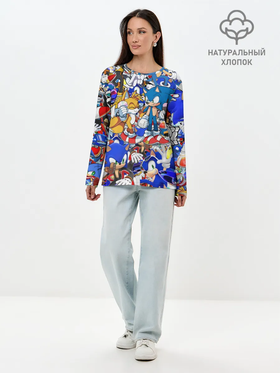 Лонгслив женский. Хлопок / SONIC PATTERN | СОНИК