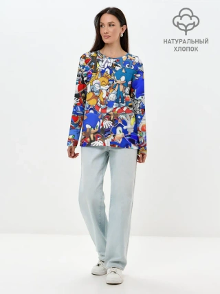 Лонгслив женский. Хлопок / SONIC PATTERN | СОНИК