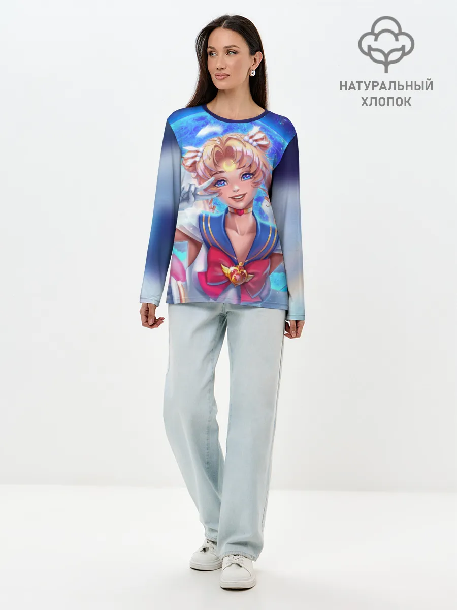 Лонгслив женский. Хлопок / КРЫЛЬЯ АНИМЕ