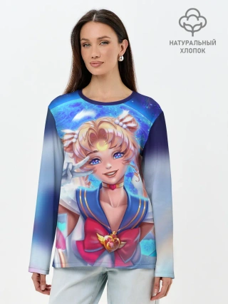 Лонгслив женский. Хлопок / КРЫЛЬЯ АНИМЕ