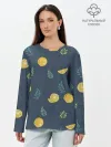 Лонгслив женский. Хлопок / Лимонный узор