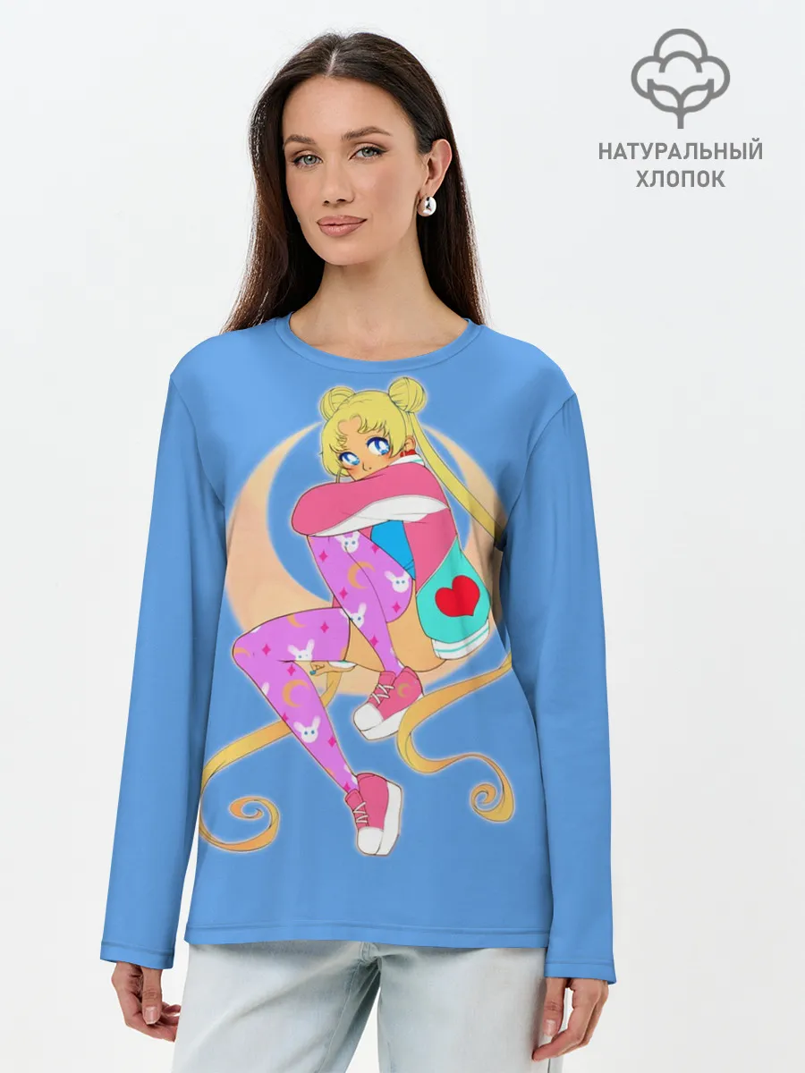 Лонгслив женский. Хлопок / Луна