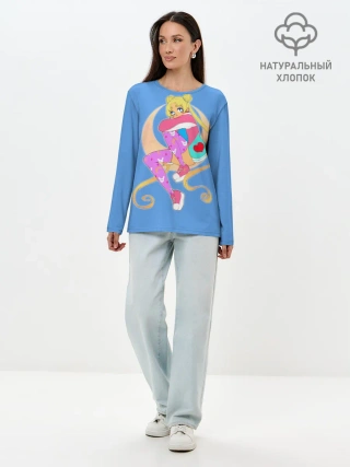 Лонгслив женский. Хлопок / Луна