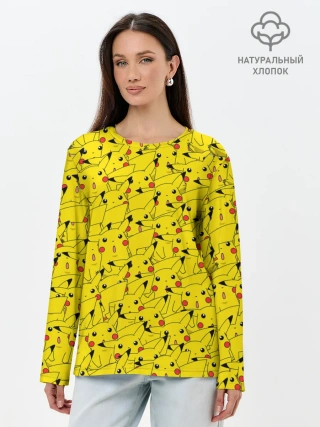 Лонгслив женский. Хлопок / ПИКАЧУ