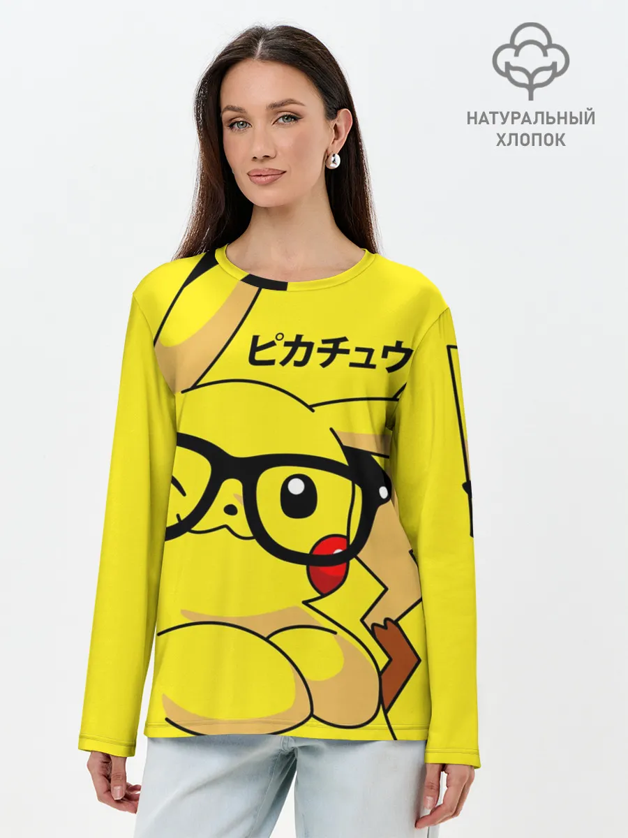 Лонгслив женский. Хлопок / ПИКАЧУ