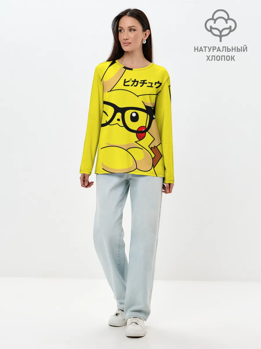 Лонгслив женский. Хлопок / ПИКАЧУ
