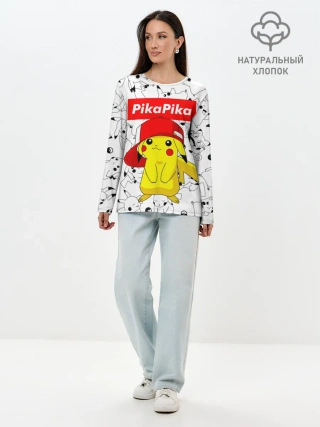 Лонгслив женский. Хлопок / ПИКАЧУ