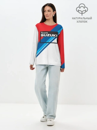 Лонгслив женский. Хлопок / SUZUKI MOTO SPORT | СУЗУКИ МОТО СПОРТ