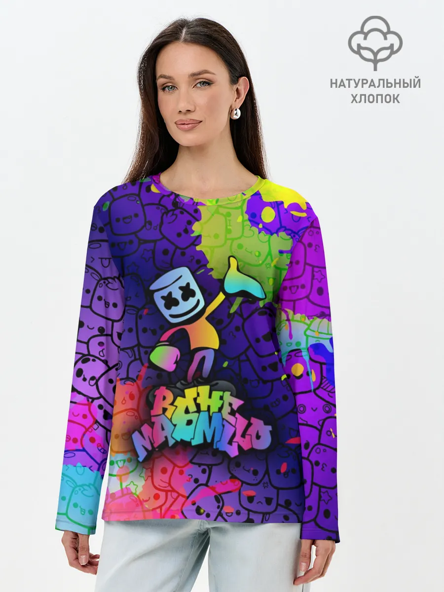 Лонгслив женский. Хлопок / Marshmello
