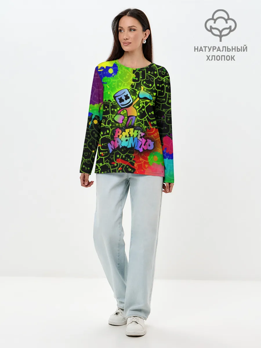 Лонгслив женский. Хлопок / Marshmello