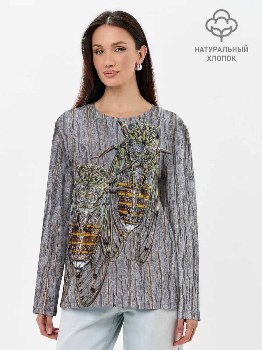 Лонгслив женский. Хлопок / Цикады