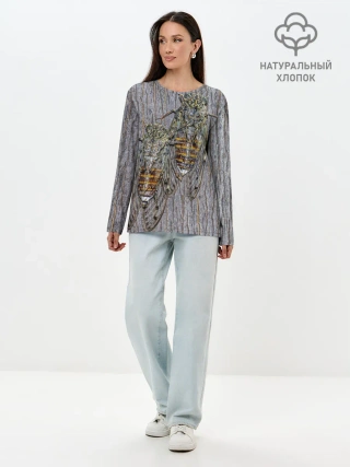 Лонгслив женский. Хлопок / Цикады