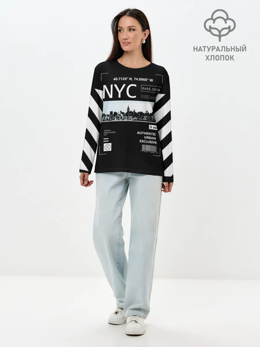 Лонгслив женский. Хлопок / New-York Strips