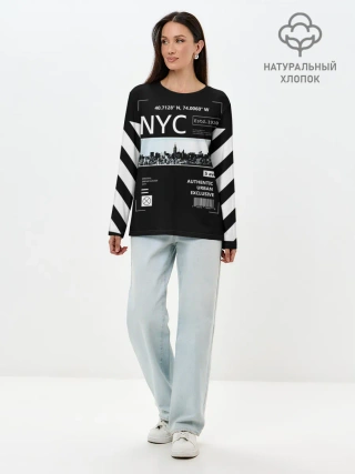 Лонгслив женский. Хлопок / New-York Strips
